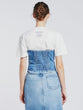 Ruched denim bustier