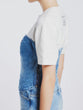 Ruched denim bustier