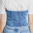 Ruched denim bustier