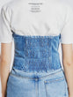 Ruched denim bustier