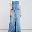 Ruched denim bustier