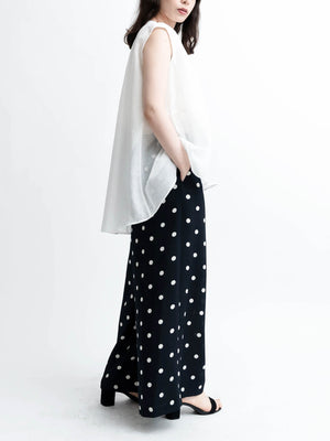 Dot pattern wide pants