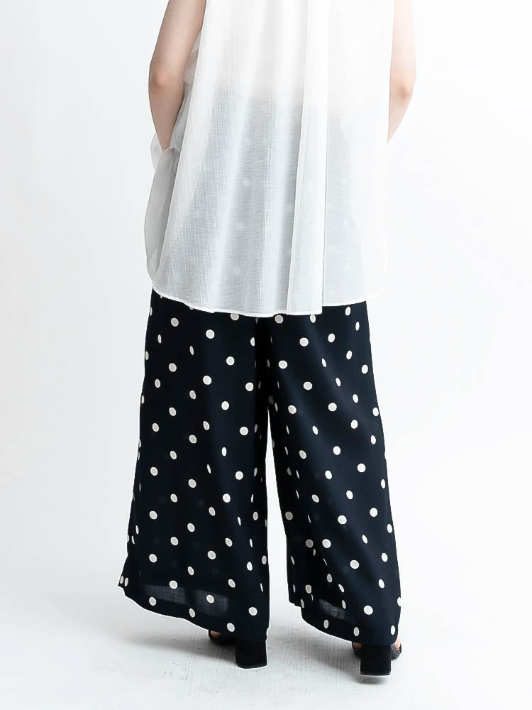 Dot pattern wide pants