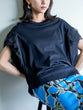 Mesh twist sleeve pullover