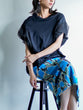 Mesh twist sleeve pullover