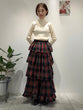 Check teared ruffle skirt