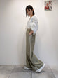 リネンライクラインワイドパンツ