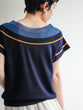 レイヤードネックトリコロールニット