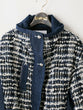 Lamé tweed puffer coat