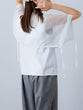 Flare sleeve blouse with mesh yoke