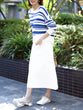 Center-switched cotton knit