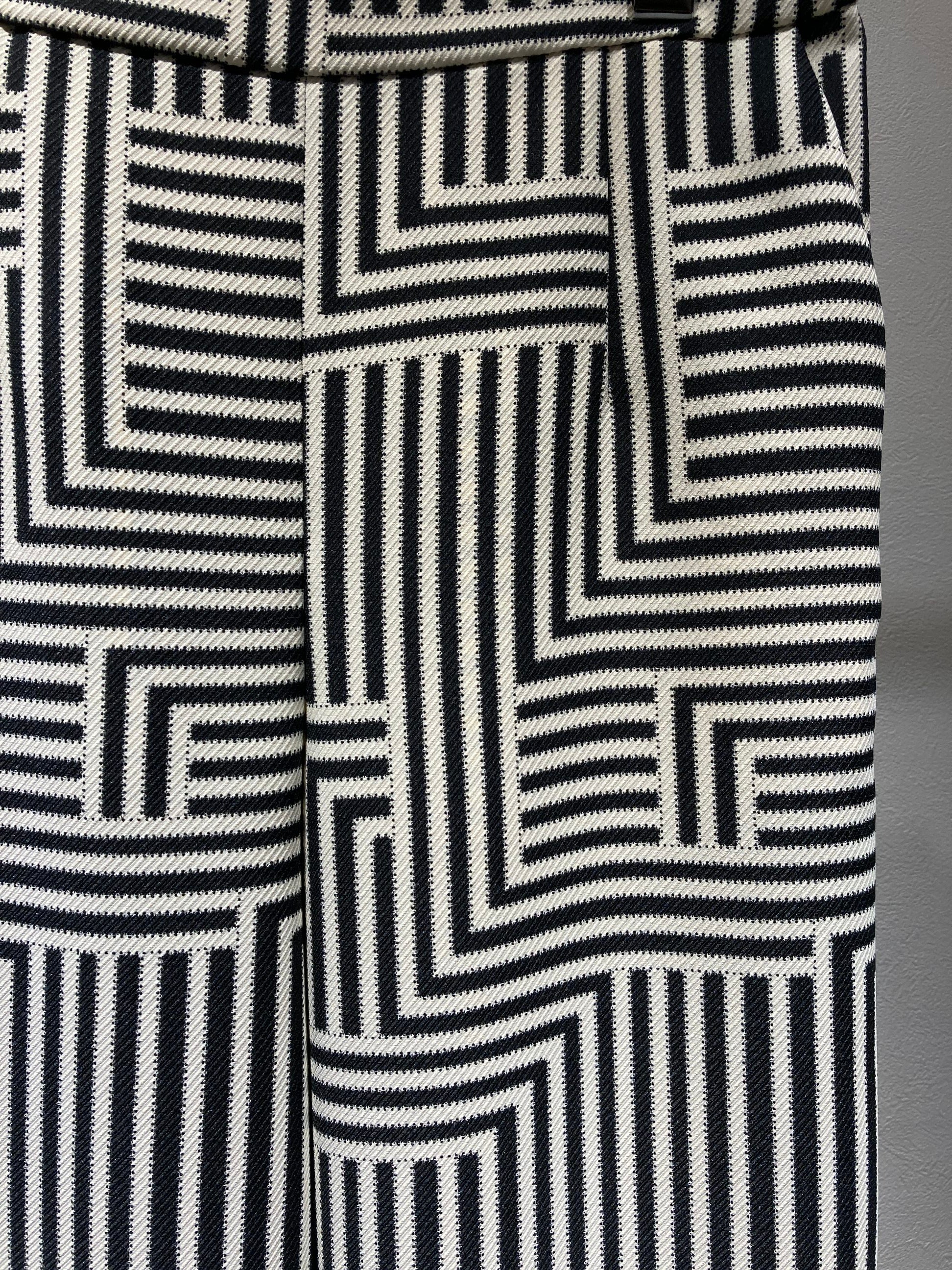 Geometric pattern semi-wide pants