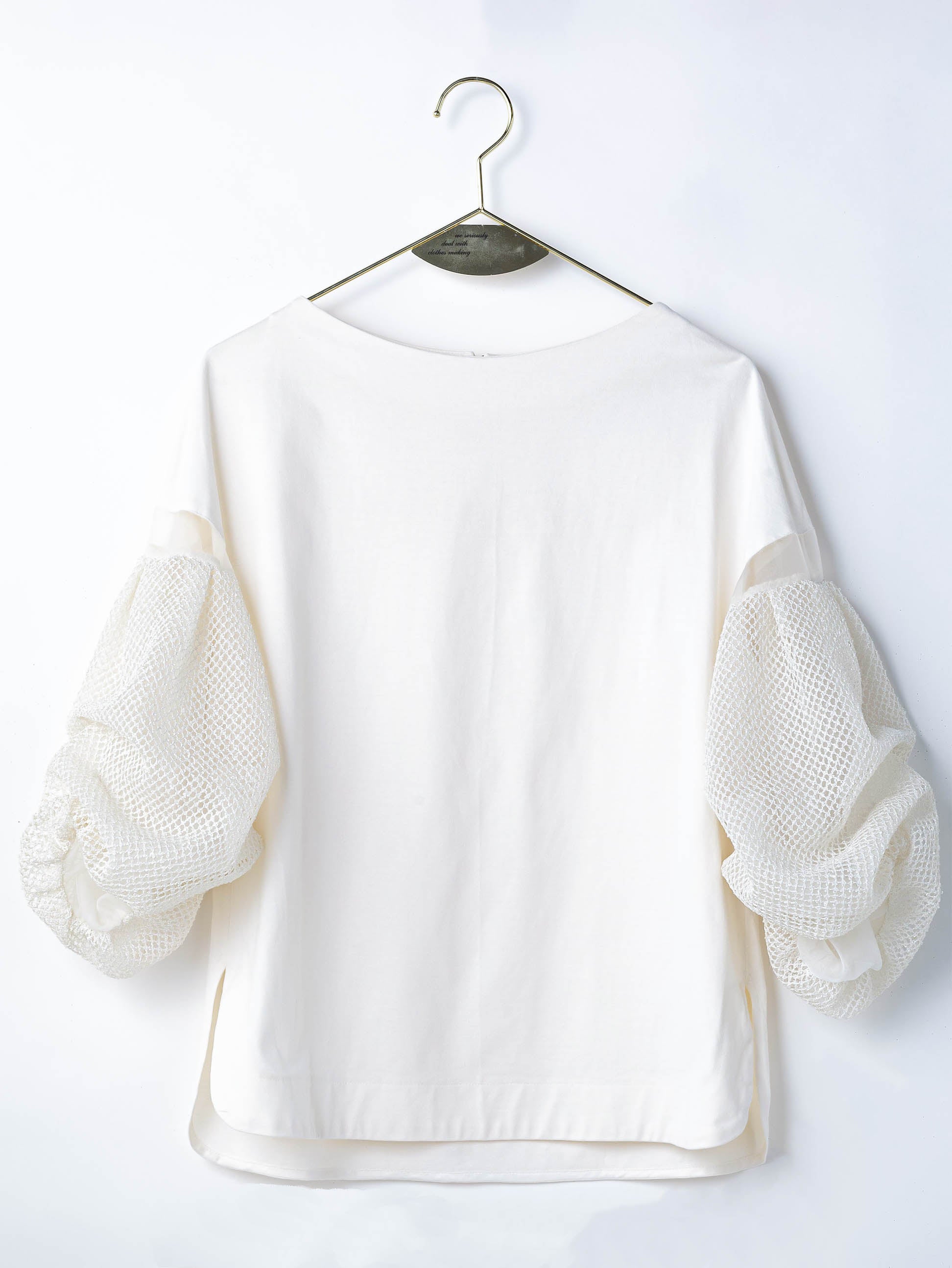 Mesh lace sleeves pullover