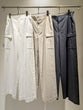 Oxford fabric wide cargo pants