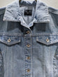 Lace-docked denim jacket