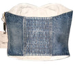Ruched denim bustier