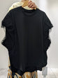 Mesh twist sleeve pullover