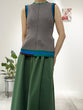Ribbed color knit tank top