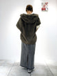 Hooded eco-fur jacket