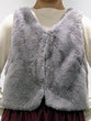 Fur x denim short vest