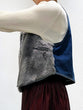 Fur x denim short vest