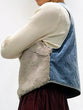 Fur x denim short vest
