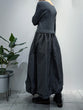 Rib knit and taffeta docking dress