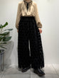 Velvet dot lace wide pants