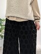 Velvet dot lace wide pants