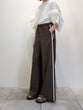 リネンライクラインワイドパンツ