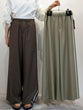 リネンライクラインワイドパンツ