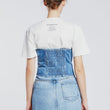 Ruched denim bustier