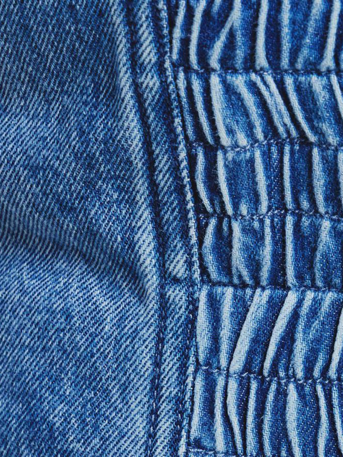 Ruched denim bustier