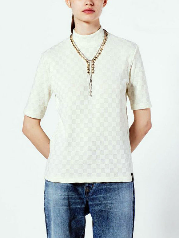 Jacquard high neck knit