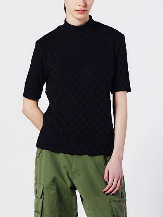 Jacquard high neck knit