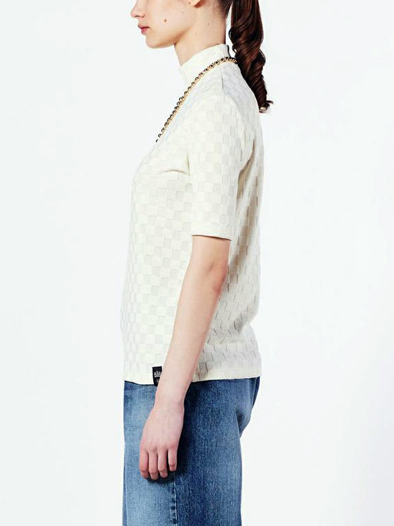 Jacquard high neck knit