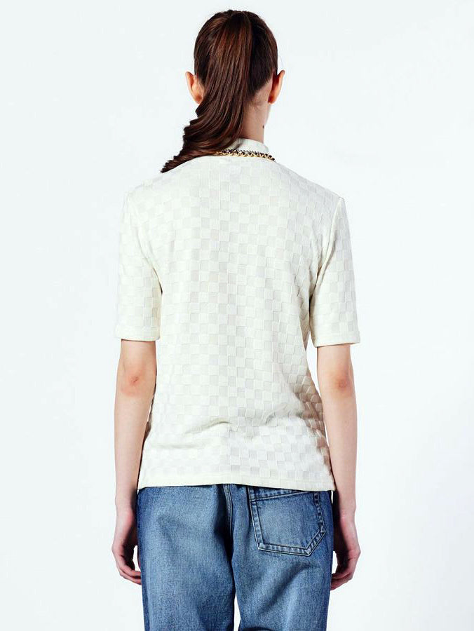 Jacquard high neck knit