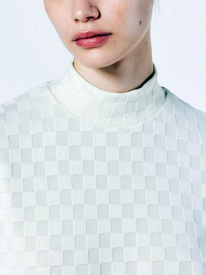 Jacquard high neck knit