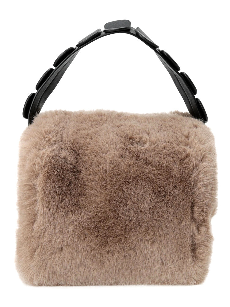 Faux mink fur bag