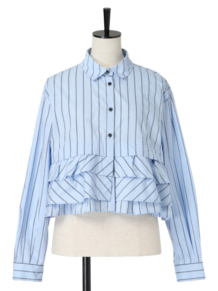 Frill striped blouse
