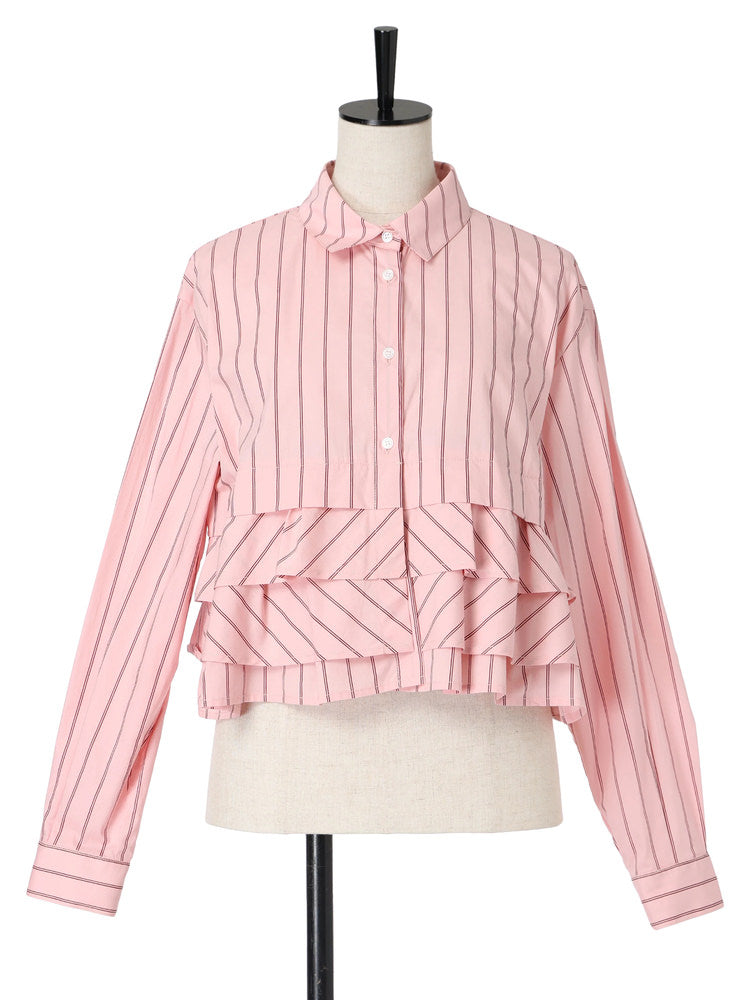 Frill striped blouse