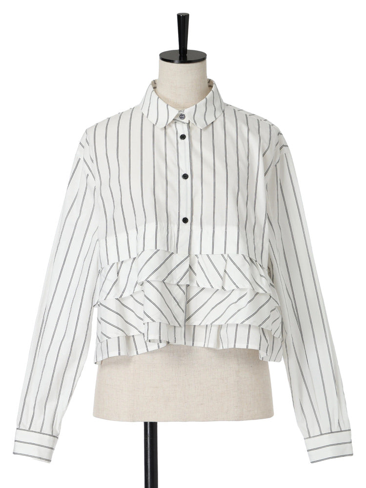Frill striped blouse