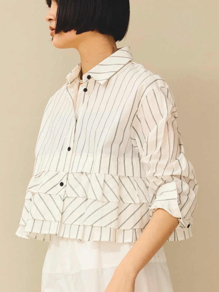 Frill striped blouse