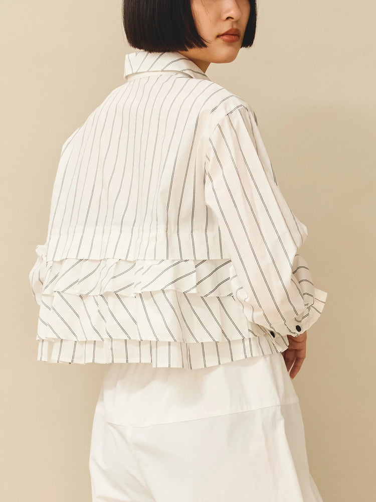 Frill striped blouse