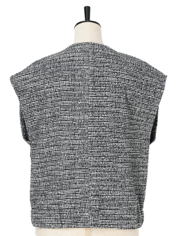 Tweed jersey mini vest