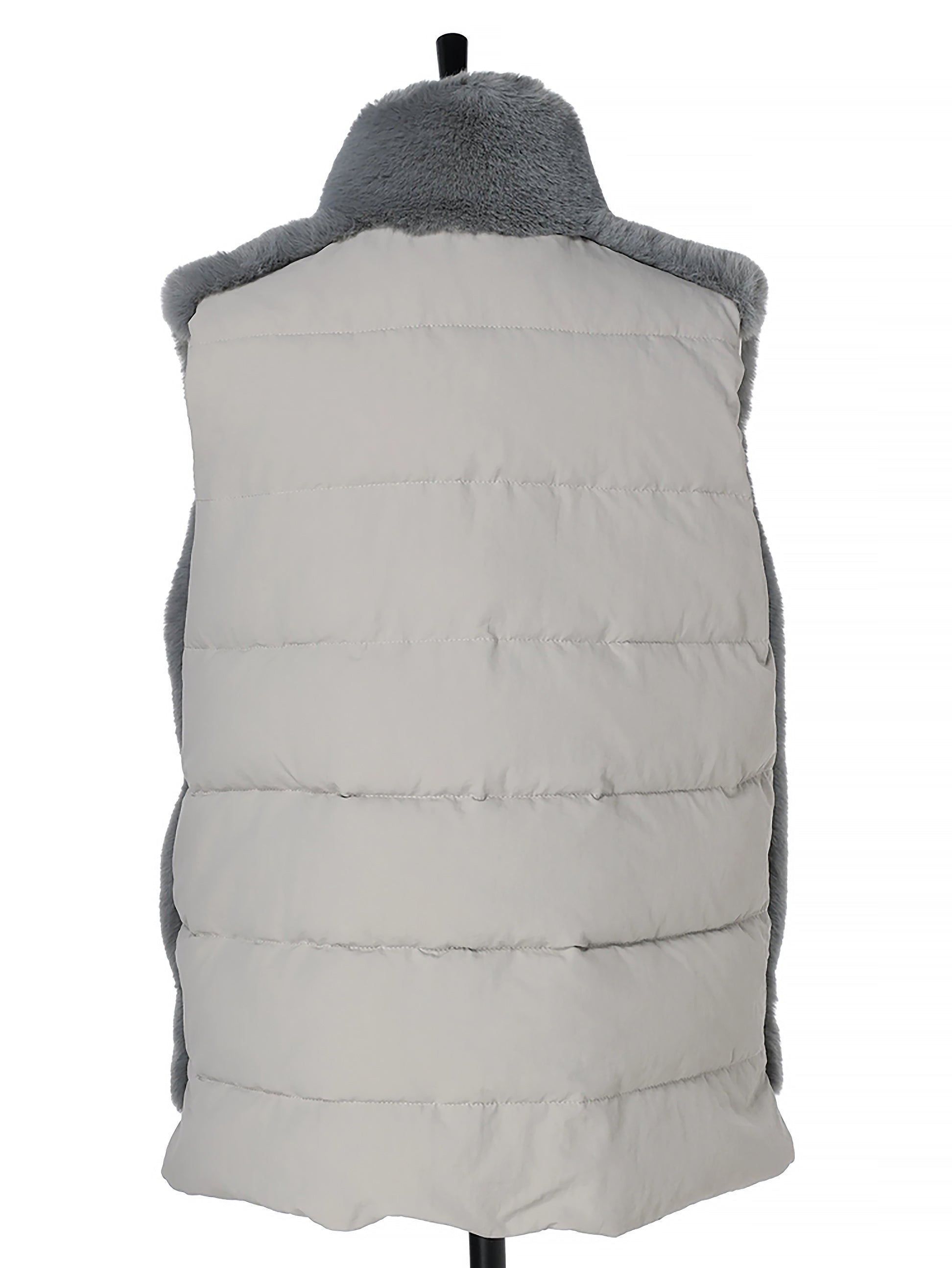 Back quilted faux fur gilet