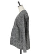 Tweed jersey collarless jacket