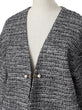 Tweed jersey collarless jacket