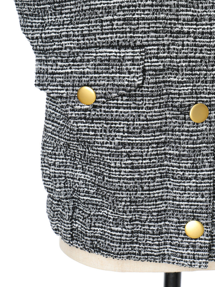 Tweed jersey mini vest