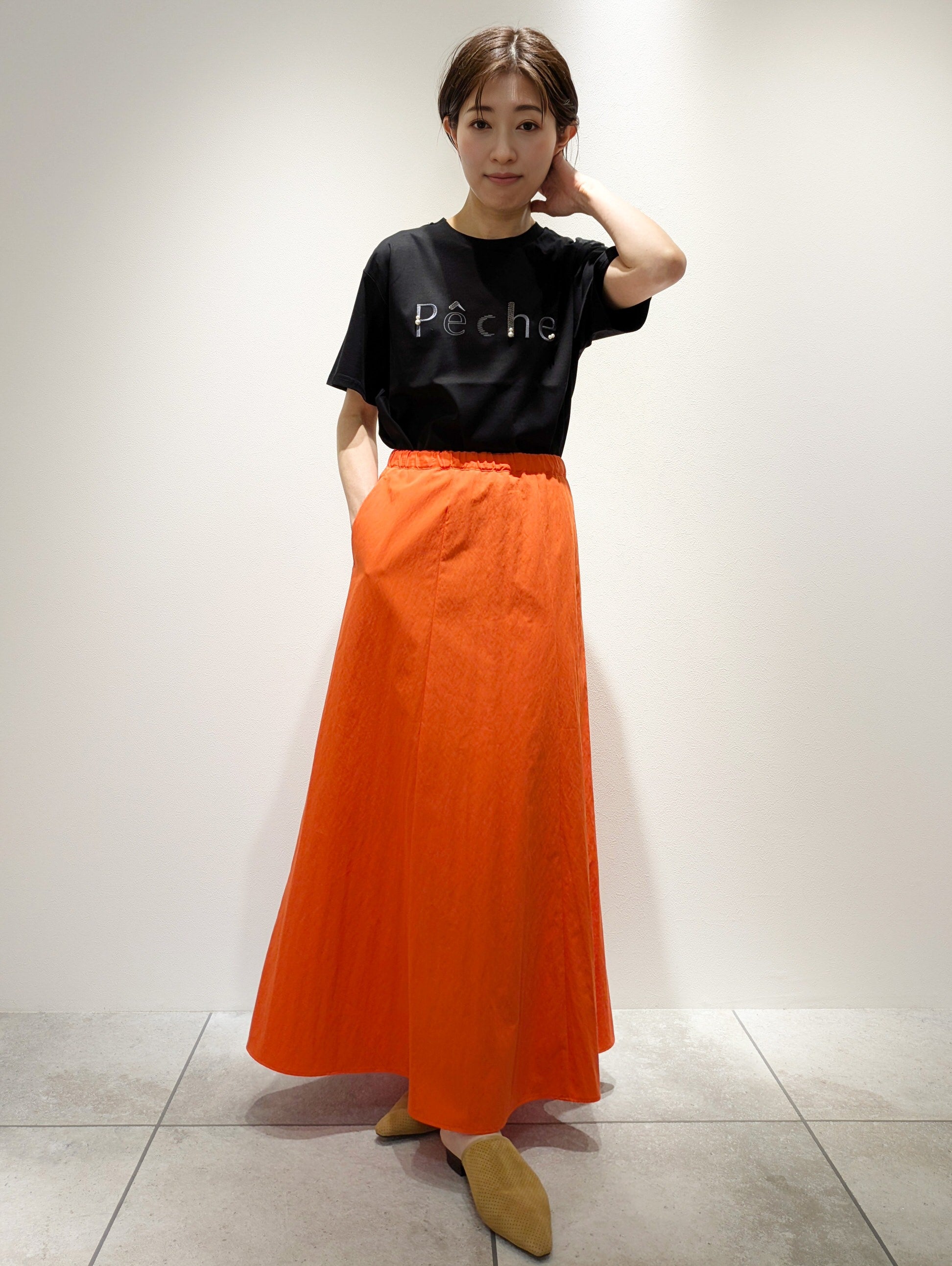 Gabardine long skirt
